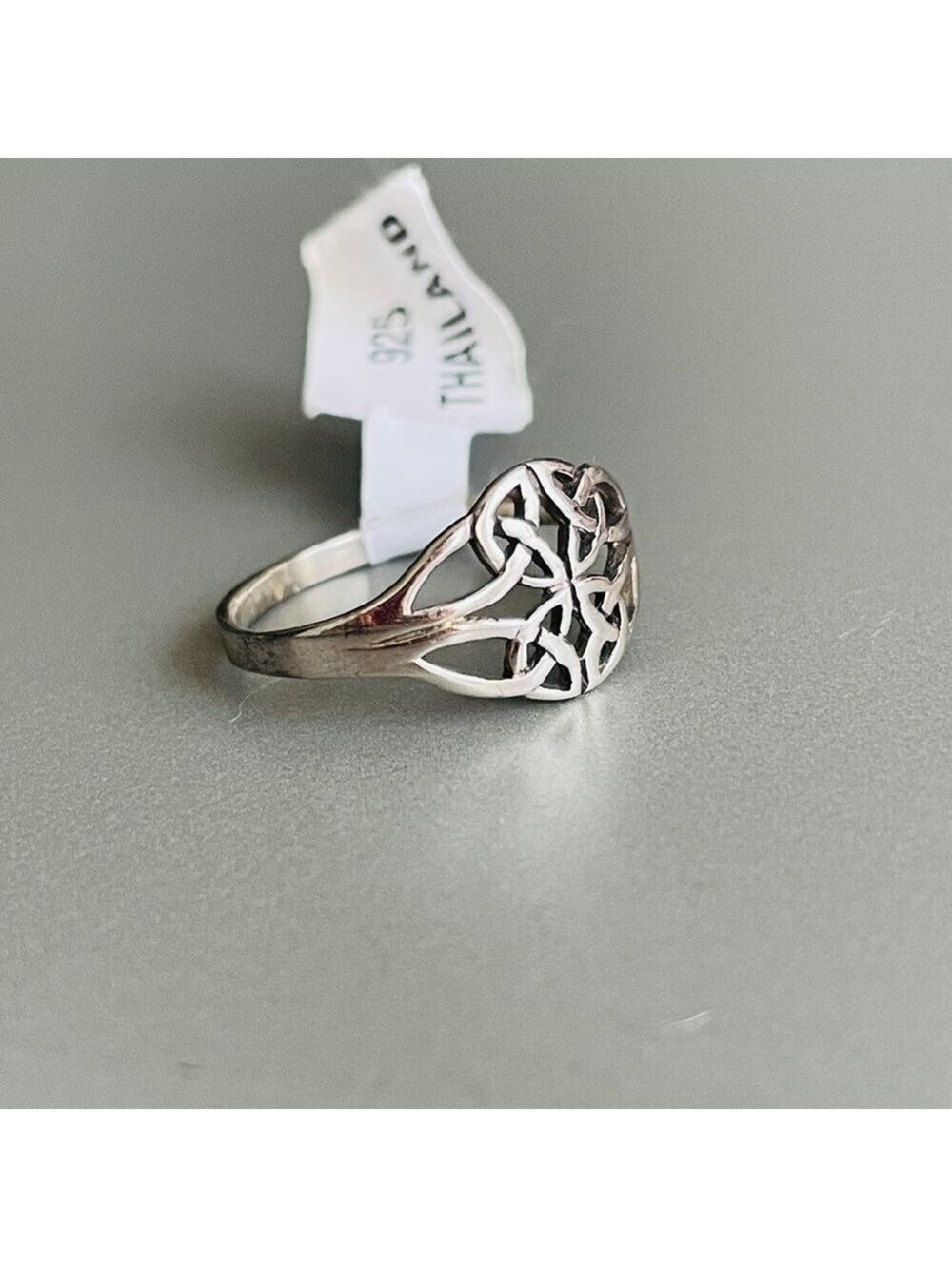Celtic Trinity Knot Sterling Silver Ring Available Sizes 5, 6, 8, 9 Unisex - Picture 6 of 13